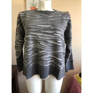 Ost Sweater Gray White Cashmere Blend Camo Crew Neck Long Sleeve XL